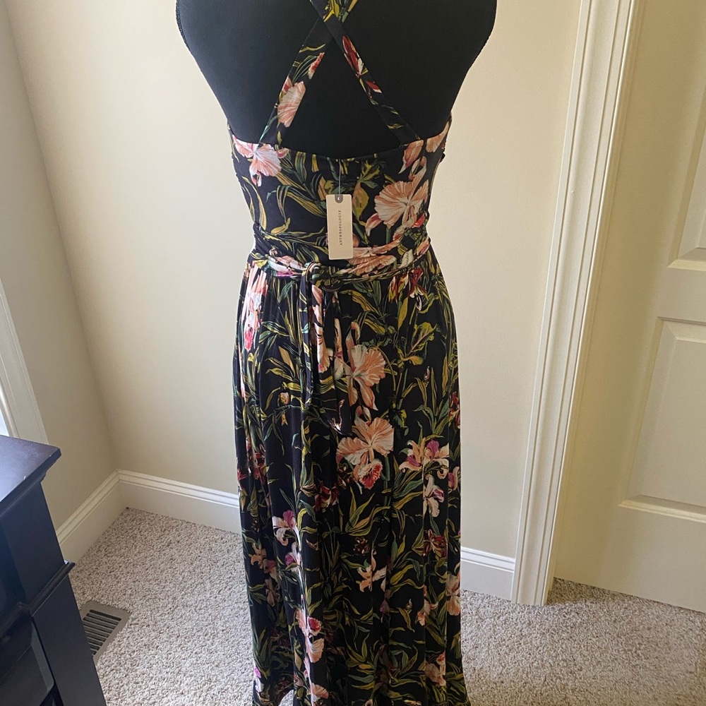 Black motif maxi dress, New with tags!